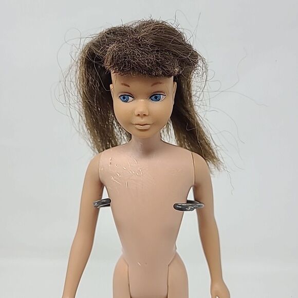 Vtg Skipper Doll 1960s SL #950 Two Tone Brunette Japan Straight Leg - Picture 2 of 10